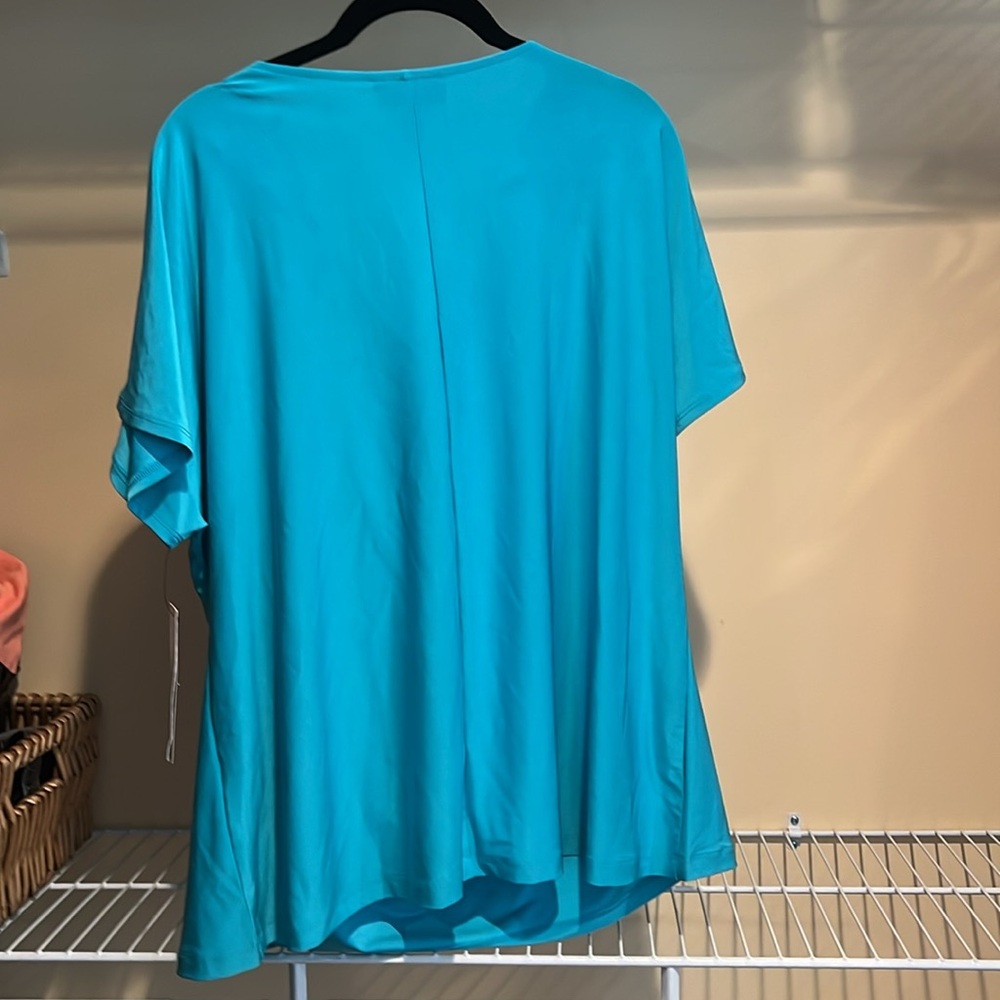 Dana Buchman Turquoise  top size 2X NWT - Picture 2 of 4